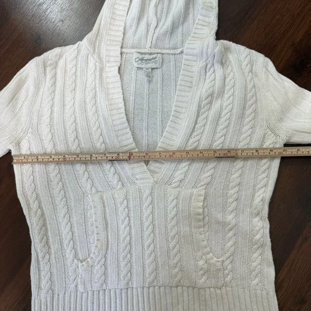 Vintage Y2K Aeropostale Cable Knit V-Neck Sweater Bella Swan Rabbit Hair Fits Lg - Picture 3 of 5